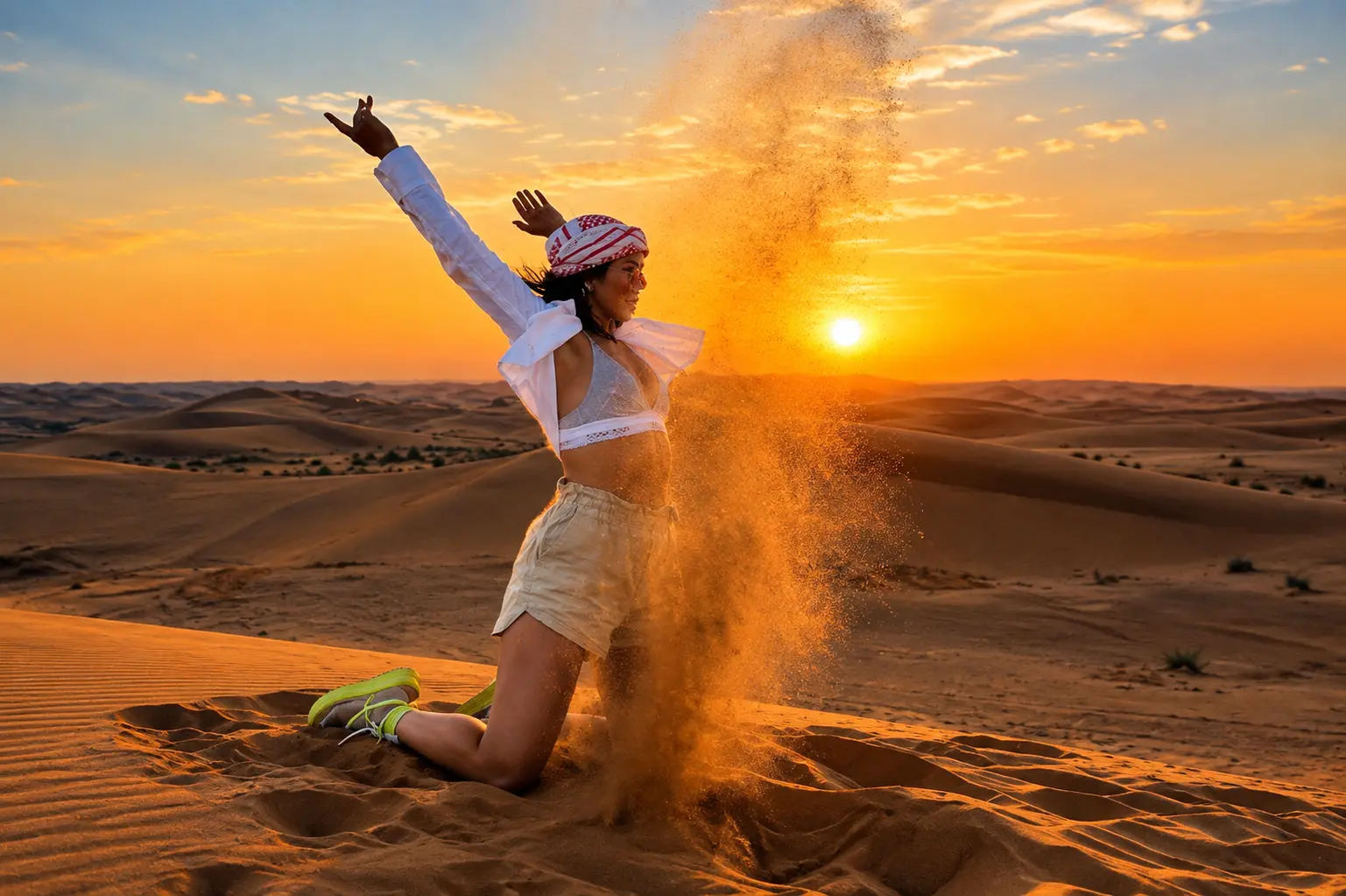 Evening desert safari in Dubai summer